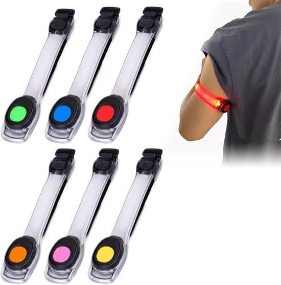 ING LED armbånd – Oransje – 2 utskiftbare batterier – 3 lysmoduser – Justerbar borrelåsstropp