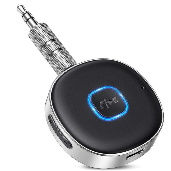 Bluetooth-vastaanotin 5.0 Mini Aux Bluetooth-auton sovitin musiikin suoratoistoon 12 tunnin soittoaika