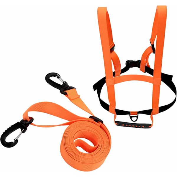 Children's Ski and Snowboard Safety Strap, Reusable Ski Training Vest and Shoulder Strap for Toddlers, Ski Belt Lead, Orange