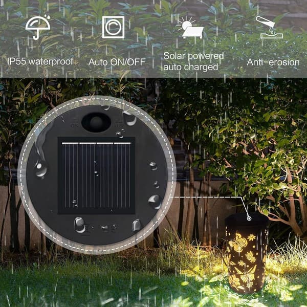 Reservdelar till solcellslampor, 2 set, φ7cm, LED solpanel, trädgårdslyktor.