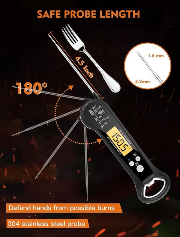 ING BBQ Tillbehör Termometer, Kötttermometer, Matlagningstermometer, Ett måste för varje BBQ-älskare!