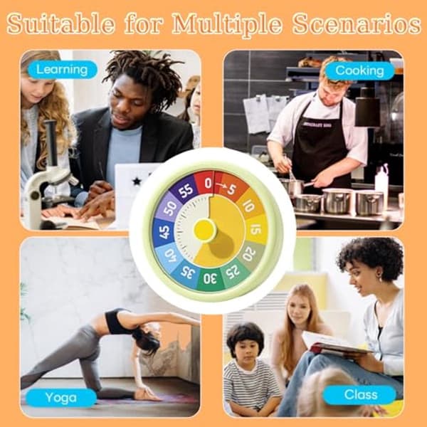 60-minuters visuell barntimer (gul) 11×5×11cm, Pomodoro tidshantering