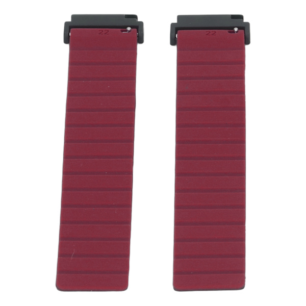 Silikonarmband för klocka, justerbart magnetiskt silikonarmband för camping Garmin Forerunner 955 svart vinröd