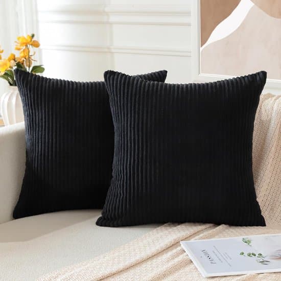 ING Pudebetræk - Sofa- og stuepynt - Sort - Sæt med 2 - 40 x 40 cm