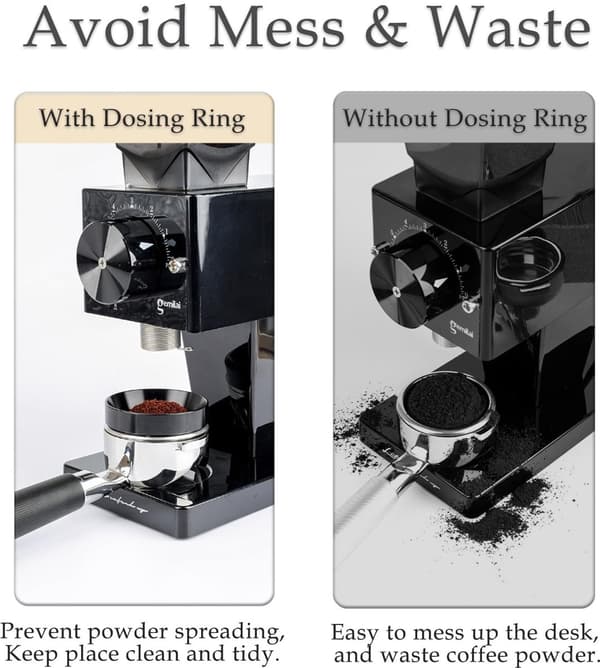 51 mm magnetisk kaffetragt, tilbehør til espressomaskine, sort.