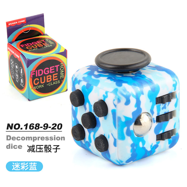 Anti-Stress Fidget Leksak Kub Anti Stress Leksak Decompressi Camouflage blue