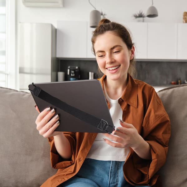 Todelt elastisk anti-falds-håndledsremssæt til tablets, 20 cm, kompatibel med 10,5-tommer tabletlæsere, sort.