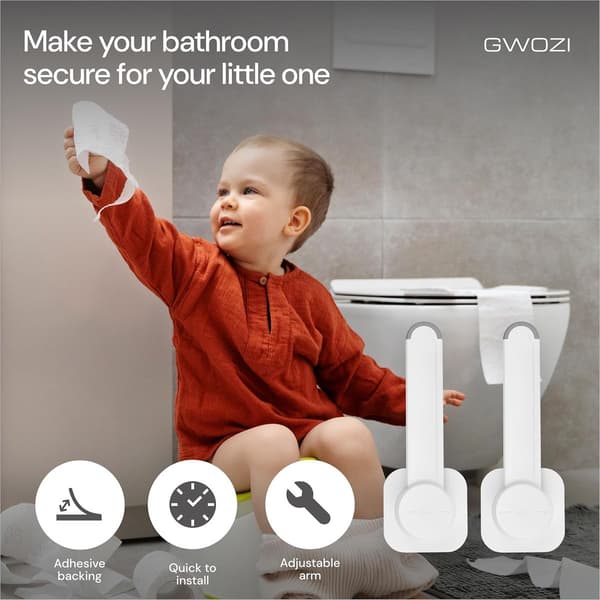 1-Pack Babysäkerhet Toalettlås - Toalettlås - Off-White (21,5*8,5*3,5cm)