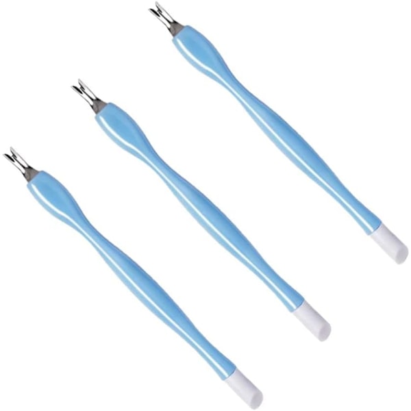 Cuticle Trimmer, 3 Pcs Cuticle Remover, Cuticle Pusher, Nail Cuticle Remover, Nail Art Tools, Nail Cleaner Tool Blue