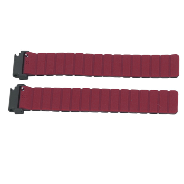 Silikonarmbånd til ur, justerbart magnetisk silikonarmbånd til camping Garmin Forerunner 955 sort vinrød