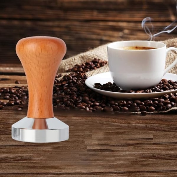 1 kaffetamper i rustfritt stål, espressotamper, 53 mm i 304 Elik