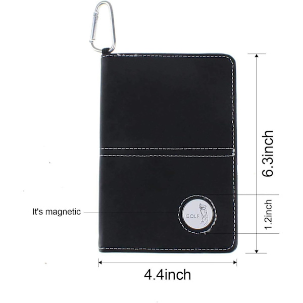 Deluxe PU Læder Golf Scorecard Holder Læder og Yardage Bog - Gratis Skicka en Boll Mark og en Penna