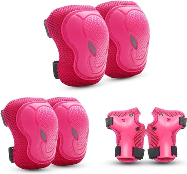 Knä- och armbågsskydd set - Cykelskyddsutrustning - Blå (Armbågsskydd, knäskydd, handledsskydd)