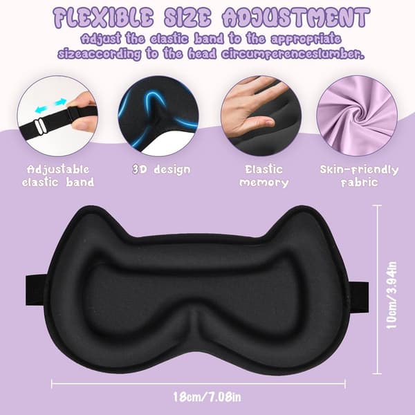 Bekväm 3D-sovmask för barn med minnesskum - Justerbar och tryckfri