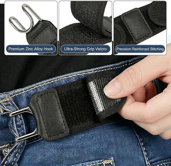 Spændeløst elastisk skjult taljebælte, 4-pak, 14×4cm