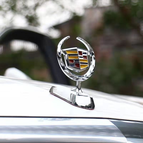 Passar Cadillac Modifierad Bil Logotyp Fram Metall ATSL XT5 XTS CT6 SRX Bil Logotyp Skydd Dekal (Silver)