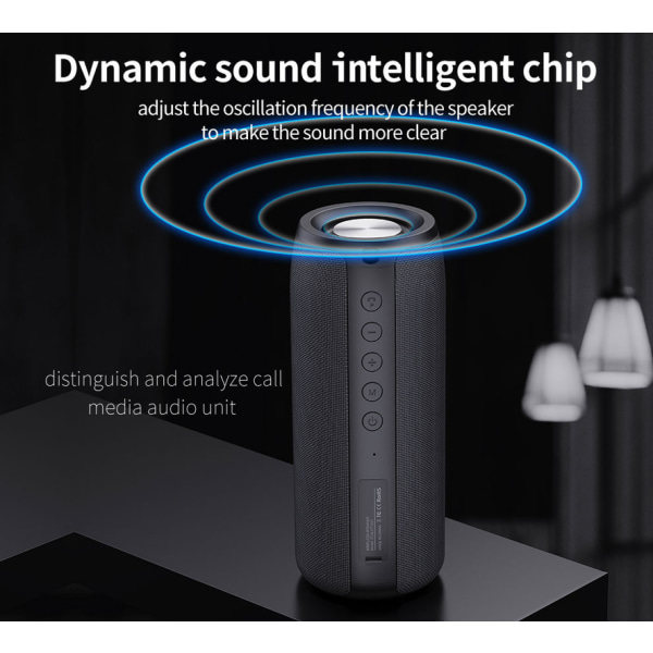 Bluetooth 5.0 Vannbestandig Bærbar Høytaler med Dobbel Paring, Høy Stereo Lyd, Dyp Bass for Hjem, Fest, Trådløs Høytaler for Utendørsbruk