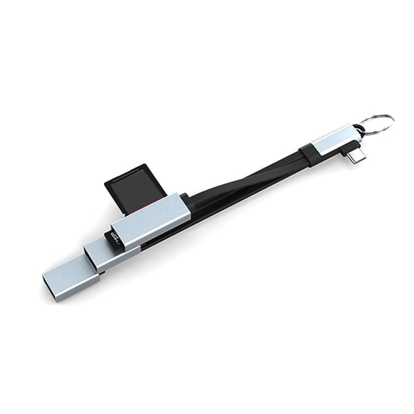 USB-C HUB Kortläsare, Typ-C till USB 3.0/2.0 Hub med SD/TF Kortläsare, OTG-adapter för Mobila Enheter
