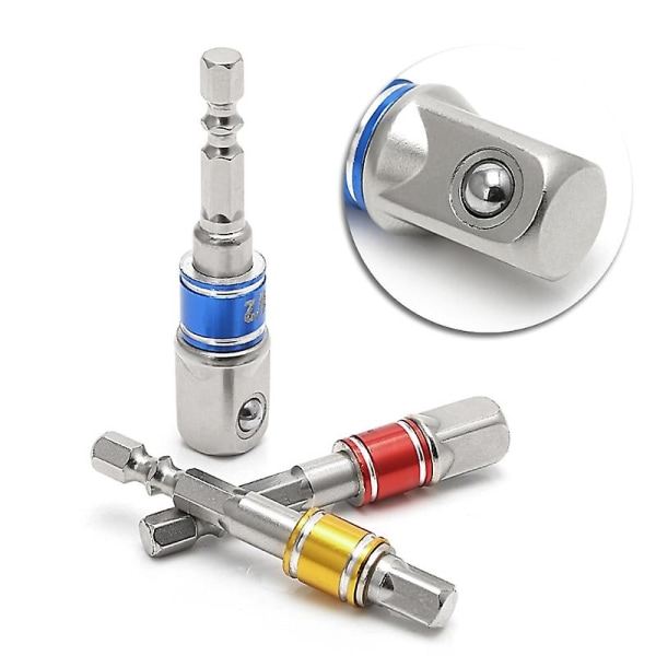 3. Drillslange Adapter Sokkel Forlengelse Drillbit 1/4\" 3/8\" 1/2\" Sekskant Drillbit med Kvadrathode