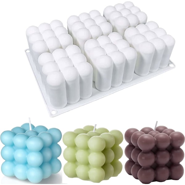 6-hålig silikonform för 3D-bubblor för ljus, form