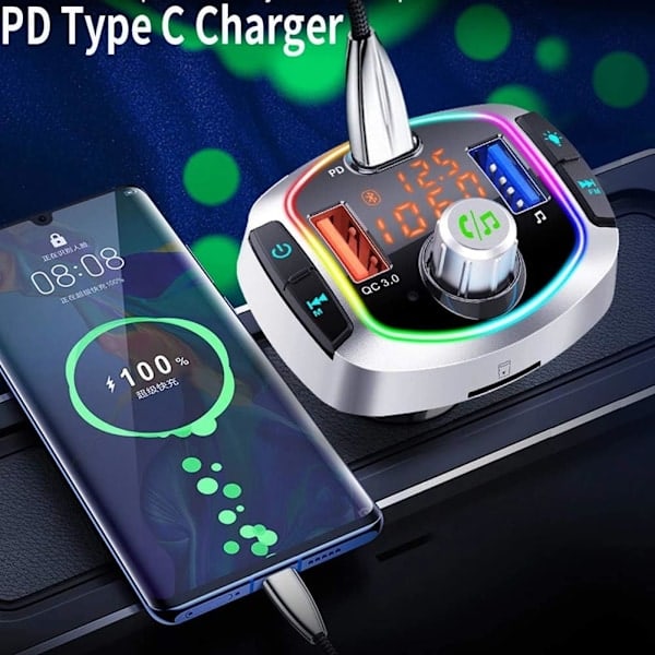Bil Bluetooth 5.0 Sender med Oplader