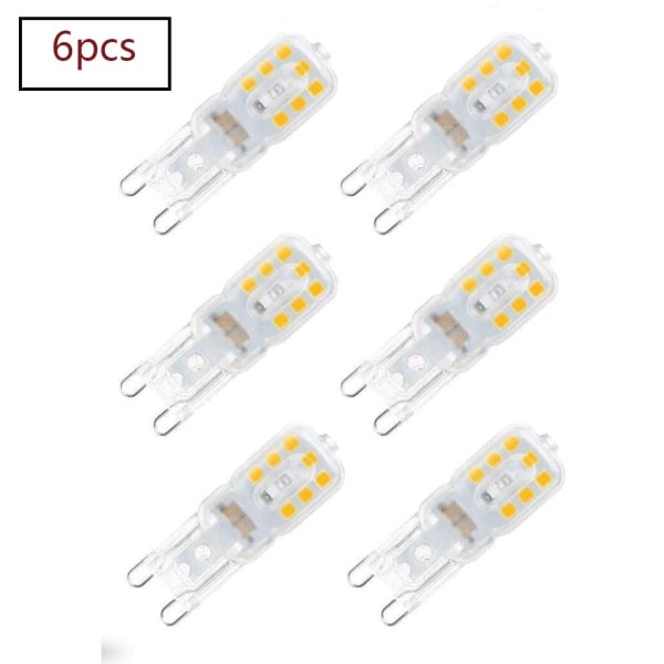 6x G9 LED pære varm hvid 220V LED G9 pærer egnet til