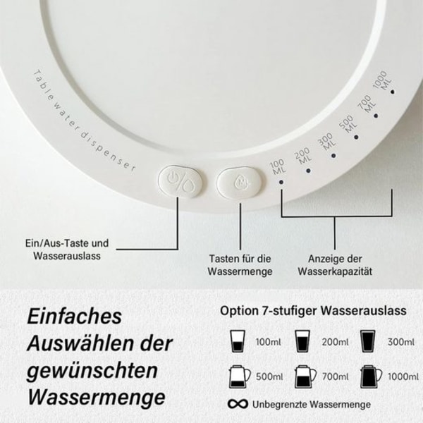 Ketjun vedenjakaja Älykäs sähköinen pöytävesipumppu (5V-sovitin, 1800mAh)