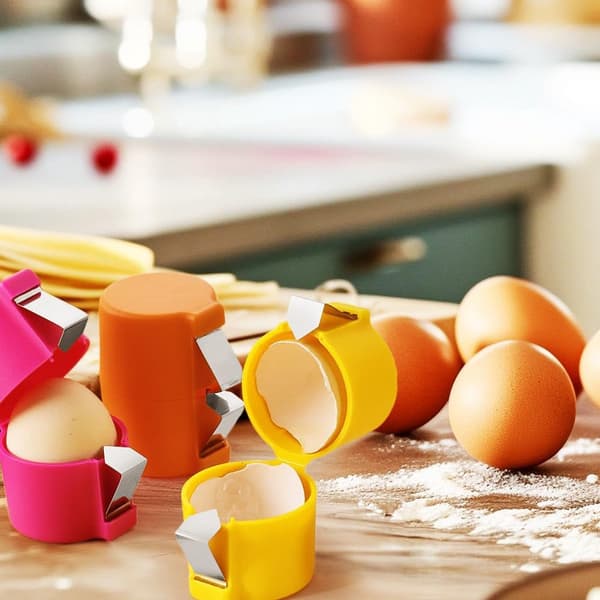 Eggeskallkutter 3 Deler Eggeskiver Rustfritt Stål Eggeskallåpner Egg Decapitator Egg Topper Egg Decapper Eggeskive Eggeskallsplitter Eggåpner