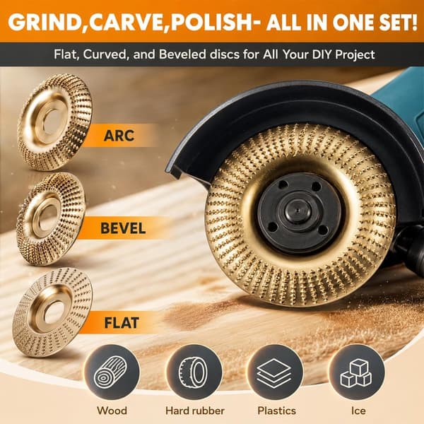 Träslipskivor, 3-pack, 22 mm innerdiameter, kompatibla med 115/125 mm vinkelslipar.