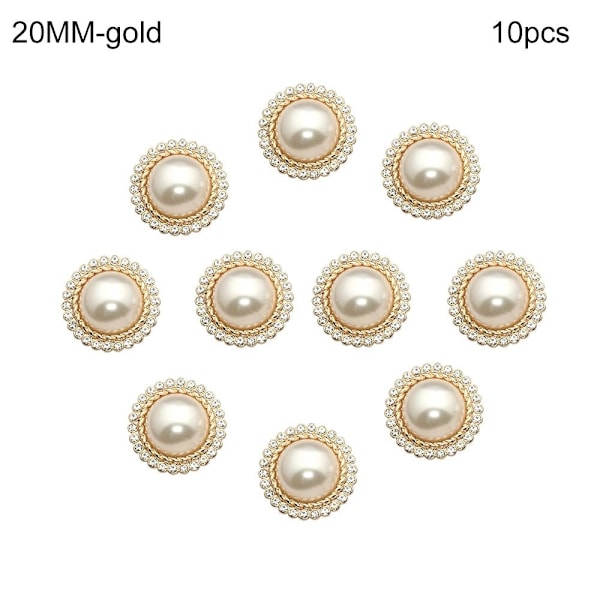 10 st Pärlklädknappar Skjortknappar GULD 20MM 10ST 10ST guld gold gold 20MM10pcs-10pcs