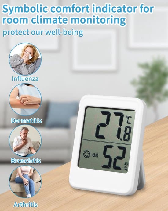 Hygrometer - 3-pack - Digital Hygrometer - Ställ eller väggmonterbar - Med smiley-indikator