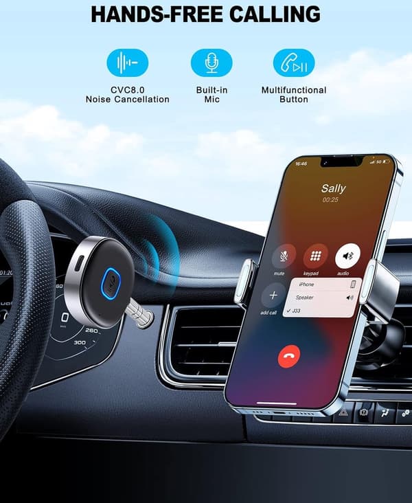 Equivera Bluetooth Lähetin, Bluetooth Vastaanotin, 2-in-1, Auto