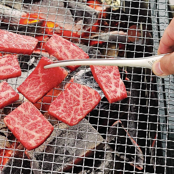 Rustfrie stål matklyper, grillklyper, 2-delt matklyper, brukes til å lage mat grilltilbehør