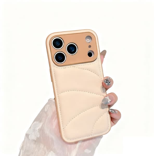 Lämplig för iPhone 17 Pro mobilskal, dekompressionsdunjackamaterial