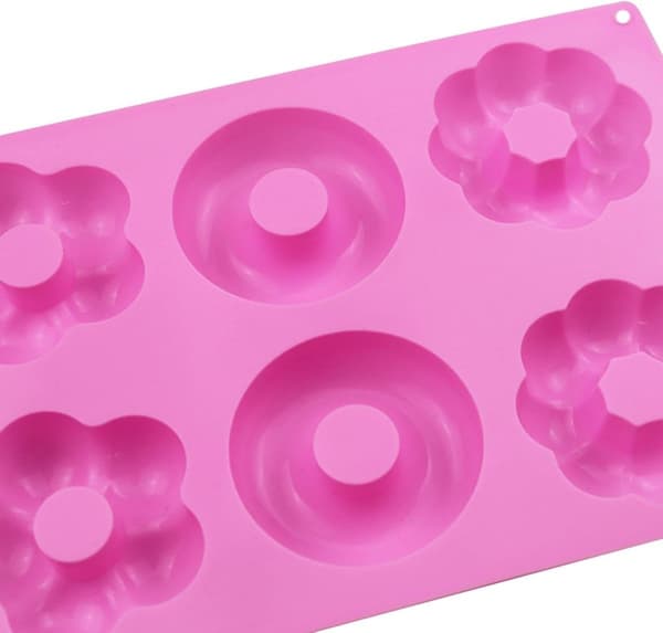 2 stk. Silikone Donutforme, Blomsterformede Bagelbageforme, Non-stick Silikone Bagelbageform, Småkager