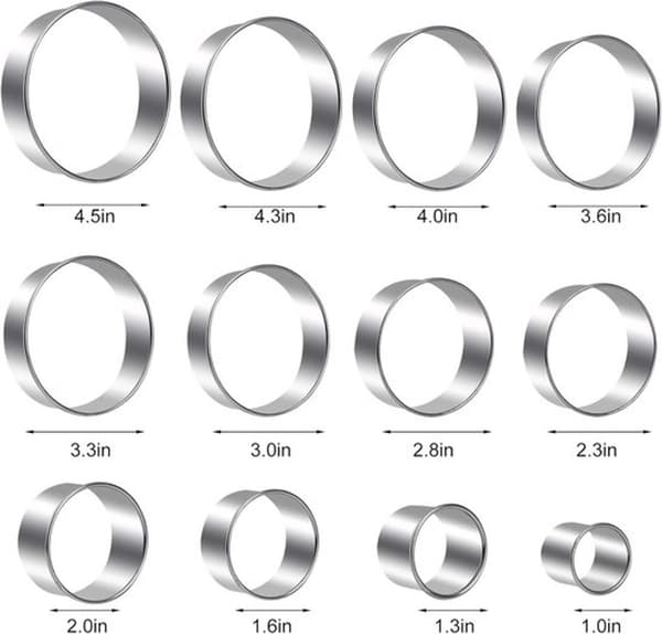 12 Cookie Cutters i Rustfritt Stål - Bakeingredienser - Cookie Cutters - Bakeformsett