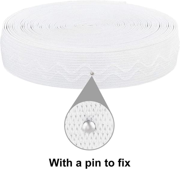 Elastisk 25mm Platt Flätad Midjeband Vit Elastisk Band 5 Meter Robust Directoire Kläder Hobby Hantverk Sömnad Elastisk Halkfri Silikon För
