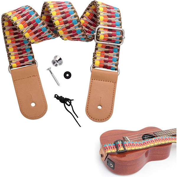 Lämplig för ukulele - axelväska - mini gitarrrem