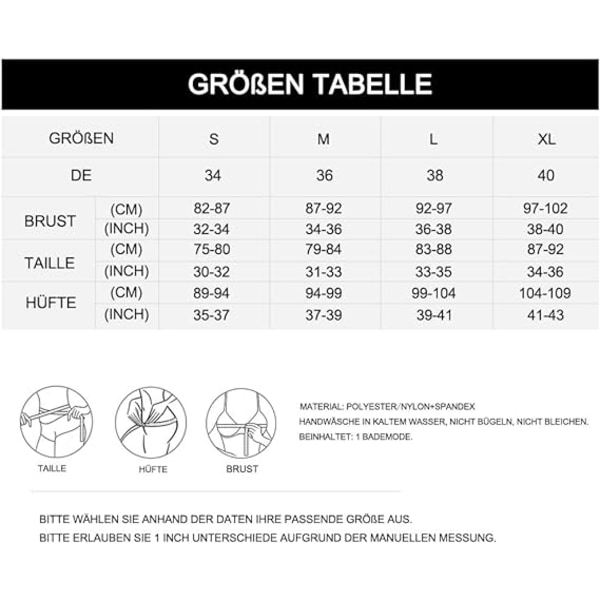 Baddräkt för kvinnor med volanger, magkontroll, V-ringning, push-up, formande baddräkt, halterneck, rygglös, en del BLACK L