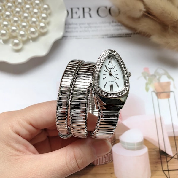 Slangeur Kvartsarmbånd Mode Guld Dame Ure Klokker reloj mujer montre femme relogio Luksus Damearmbåndsu silver white