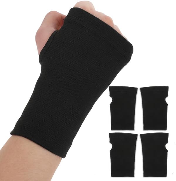 Handledsstöd-Handledskompression-4 delar-Handledsbandage-Handledsstöd Höger-Handledsstöd-Svart