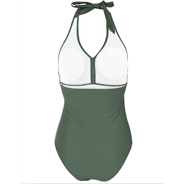 Naisten uimapuku Vatsanpeittävä Push Up Muotoileva Uimapuvut Halterneck Uimapuku Selästä Avoin GREEN L