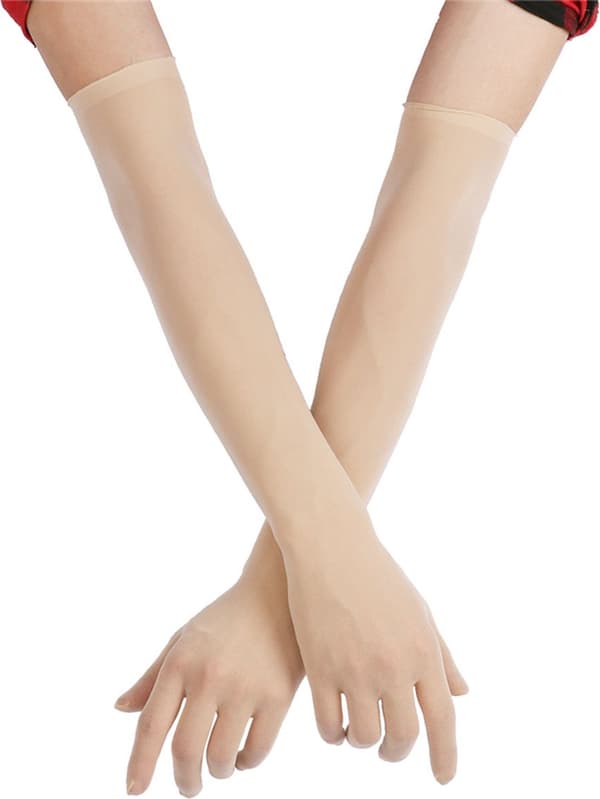 Handskar Tyg Brun mesh one size Sexig Lång Elastisk handske-Brun Mesh