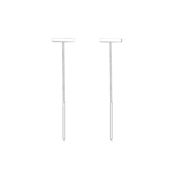 Women's earrings zip bar Geo Trend in 925 sterling silver