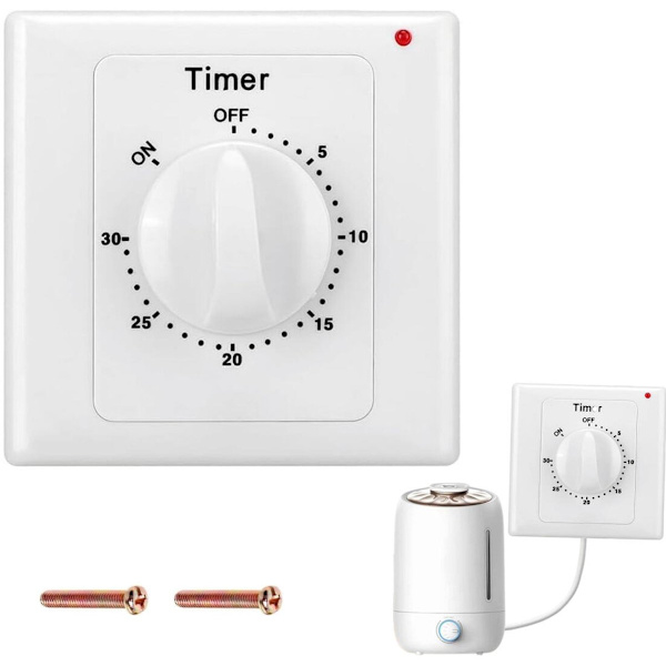 Nedtellingbryter 30 minutter Nedtellingstimer Bryter Mekanisk Nedtellingstimer Stikkontakt Timer Bryter Timer Lysbryter med Timer Timer Stikkontakt Hvit