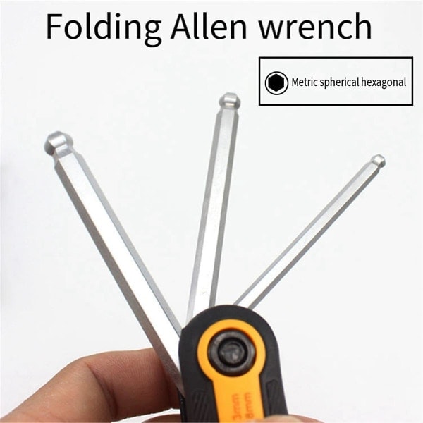Folding Hex Nøkkelsett Utvidet Kulehode Hex Skrutrekker Hex Nøkkel Jernvare Tilbehør ([HK])
