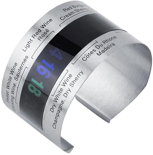 ING Vintermometer, Rostfritt Stål Vin LCD Termometer, Ölflaska, Röda Viner, Armband, Temperatursensor, Vintillbehör
