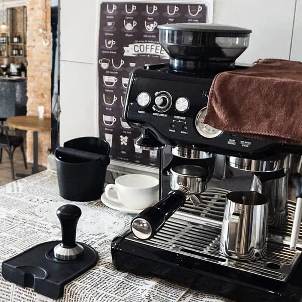 Kaffetamper sæt (6 dele), 51mm, 350ml, barista tilbehør, sølv.