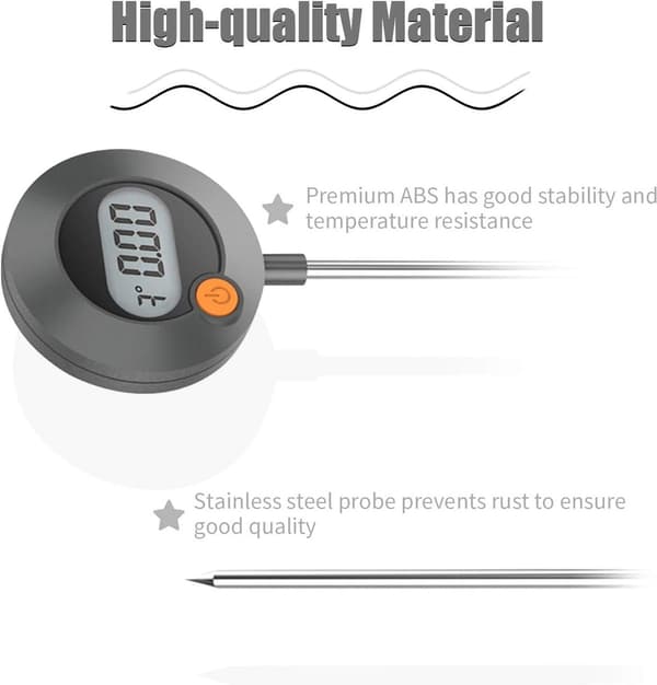ING Mattermometer - Kjøkkentermometer - Steketermometer - Rustfritt stål - Maksimal temperatur opptil 250 grader Celsius