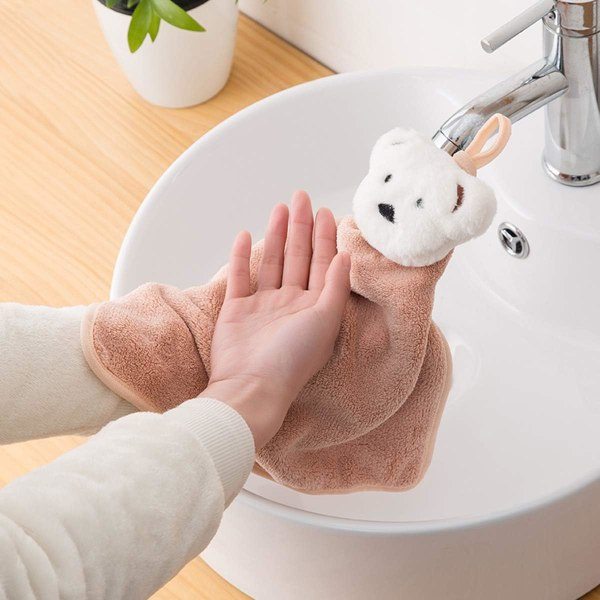 4-pack hängande handdukar för badrum och kök, extra tjocka handdukar med hängöglor